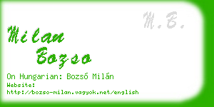 milan bozso business card